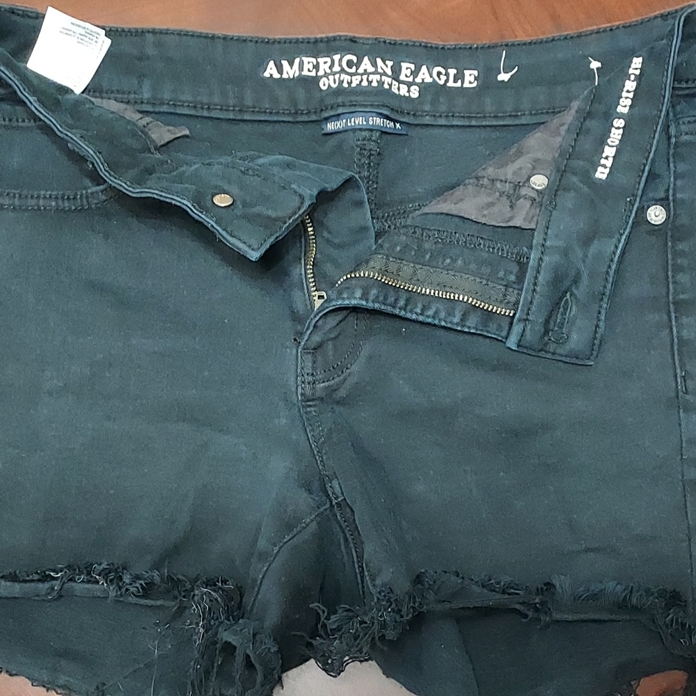 American Eagle black jean shorts